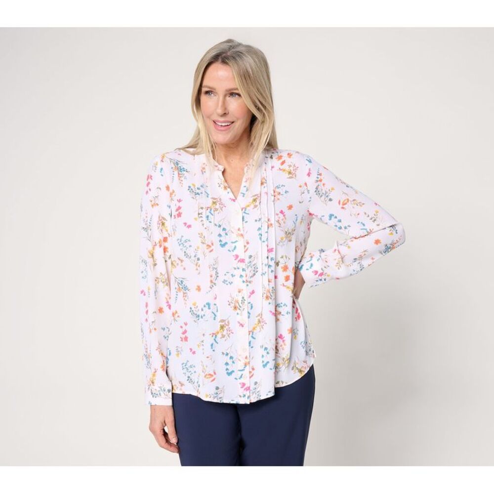 Liberare Women's Top Sz S Make Your Selection: Joan Rivers Pintuck White A723840